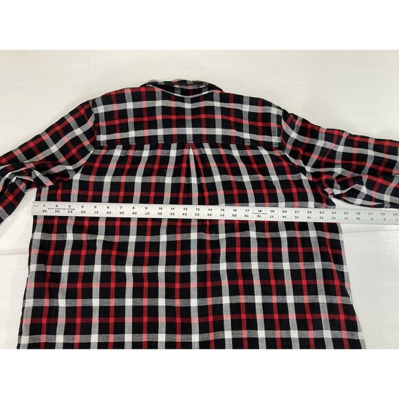 J. JILL Shirt Women's XL Black Red Button Up Blouse Roll Tab Sleeves Casual - Picture 10 of 12